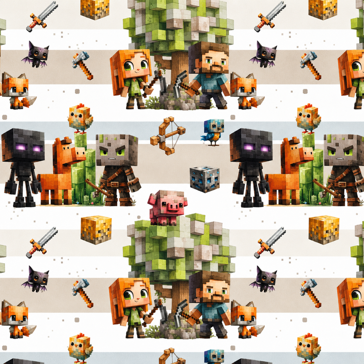 Tela Minecraft - Algodón Premium Standar 130gr