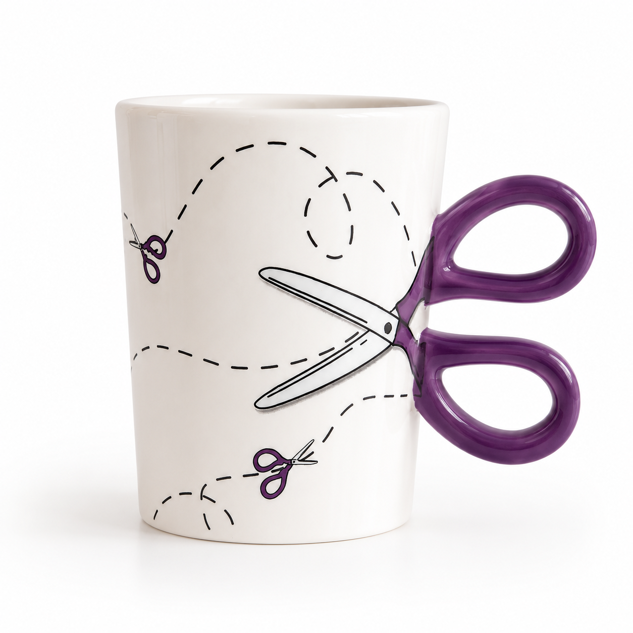 Taza de cerámica tijeras