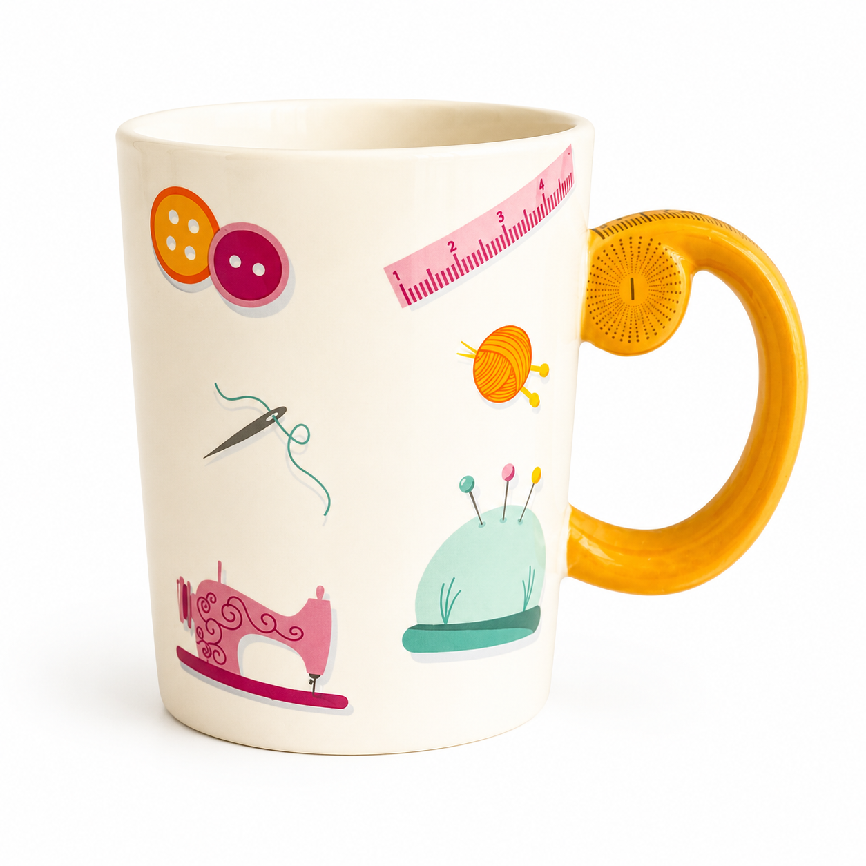 Taza de cerámica cinta métrica