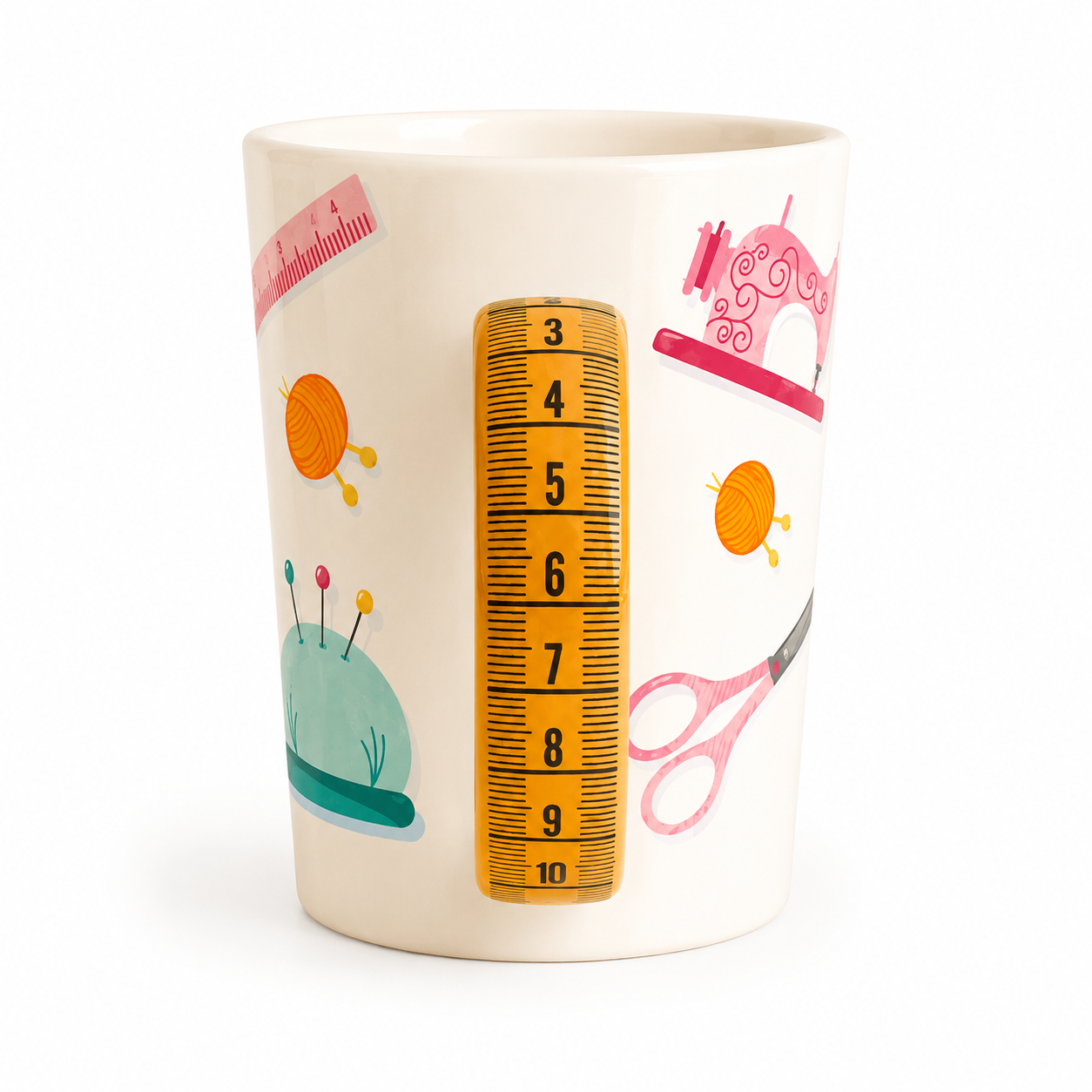 Taza de cerámica cinta métrica