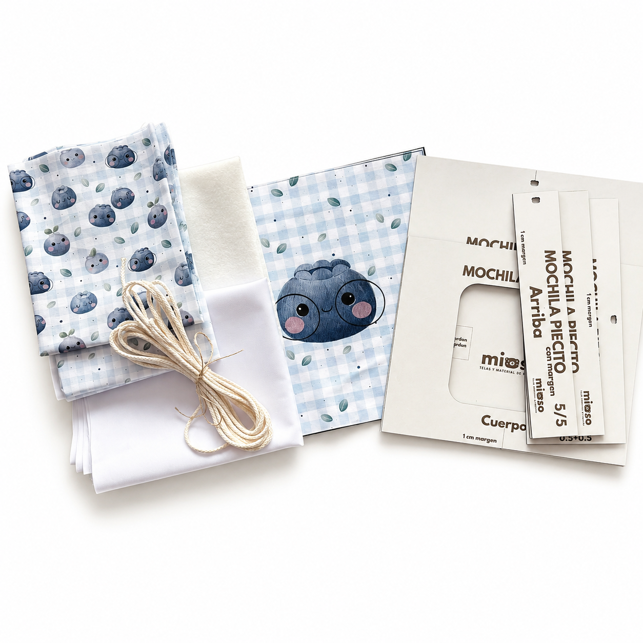 Kit Mochila Piecito Arándanos - 2 Paneles con Patrón de madera
